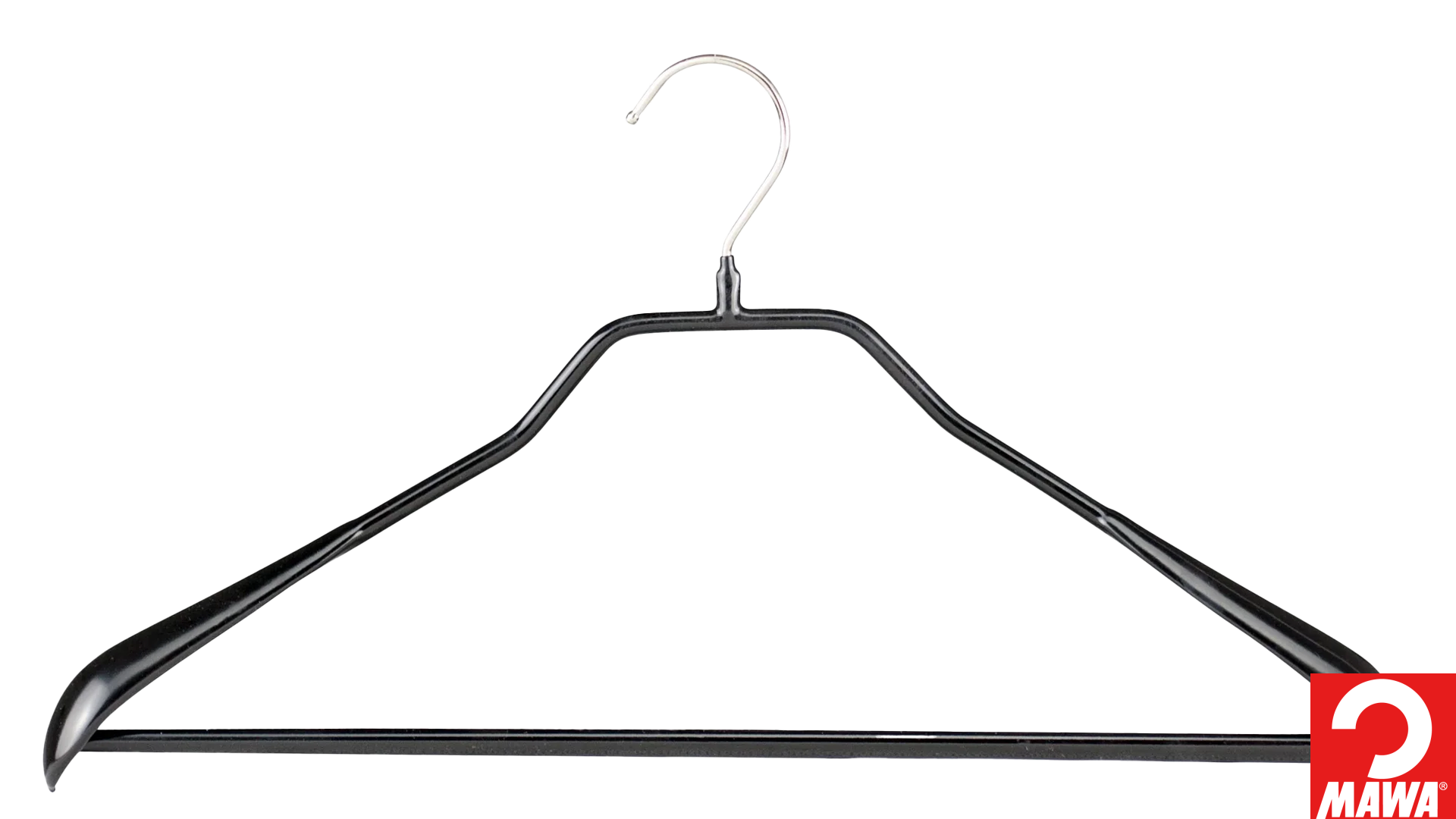 Dresshenger med stang og brede skuldre 46cm Sort Nonslip